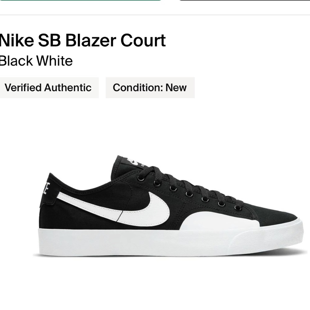 Nike SB Blazer Court Black/White-Black Men’s sneakers - Picture 2 of 16